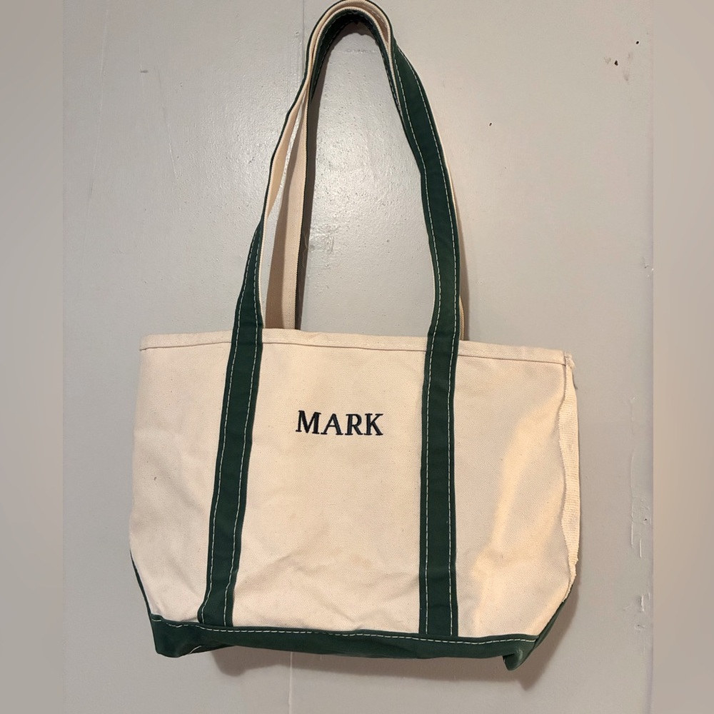 Vintage LL Bean Boat and Tote Monogrammed with “Mark”